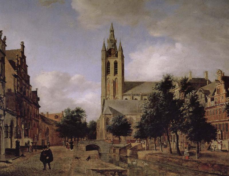 Jan van der Heyden Old church landscape Norge oil painting art